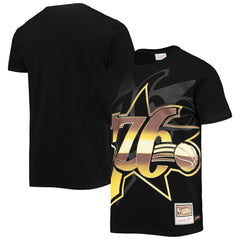 Mitchell & Ness - Philadelphia 76ers Big & Tall Hardwood Classics Big Face 4.0 T-Shirt - Black