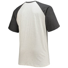 Washington Commanders Big & Tall Wordmark Raglan T-Shirt Oatmeal/Heathered Charcoal - Fanatics