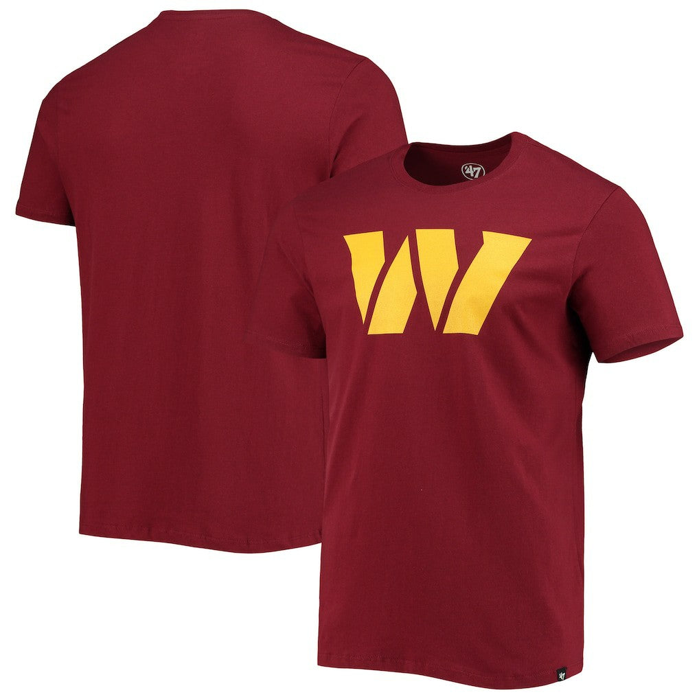 Washington Commanders '47 Logo Imprint Super Rival T-Shirt Burgundy - 47 brand