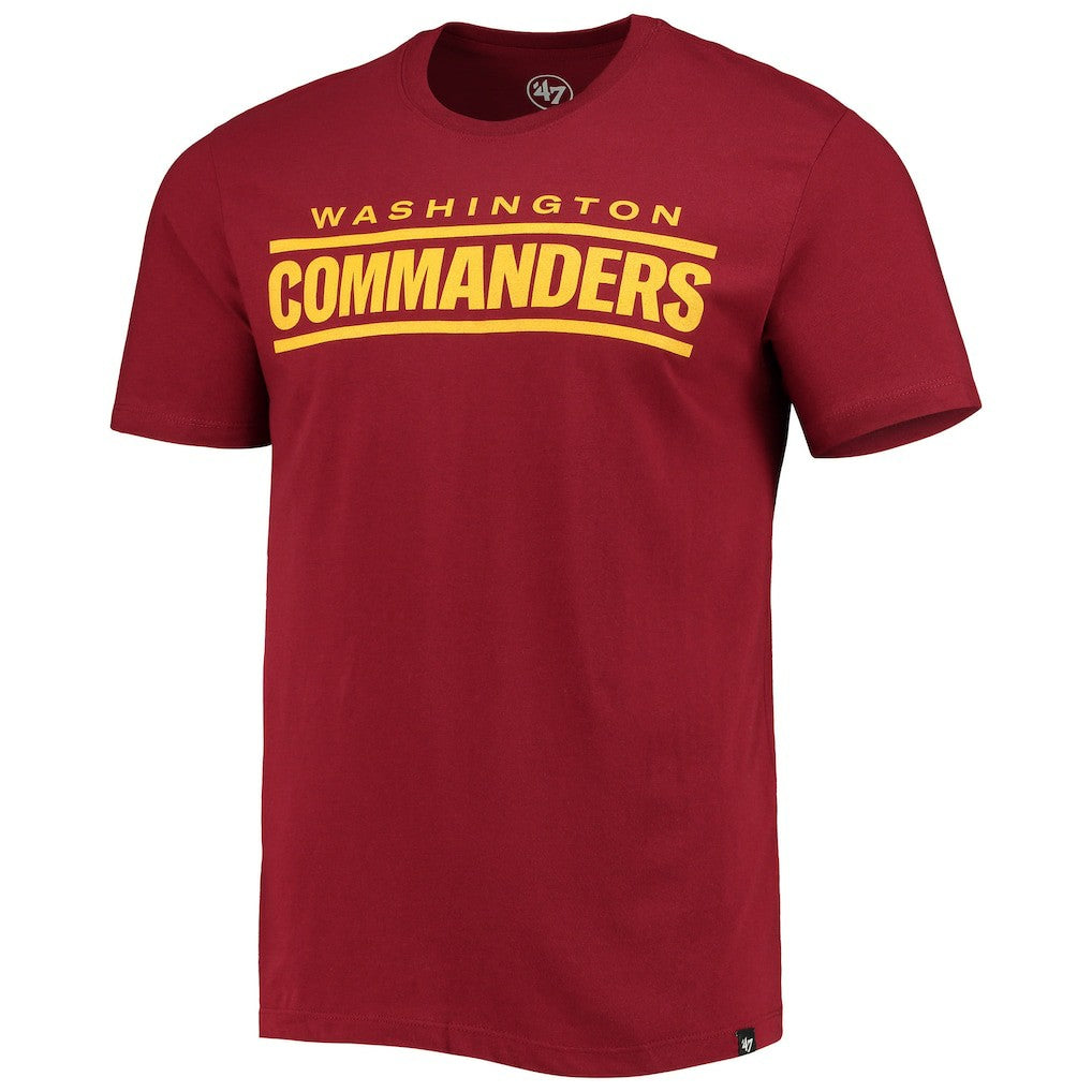 Washington Commanders '47 Wordmark Imprint Super Rival T-Shirt Burgundy - 47 brand