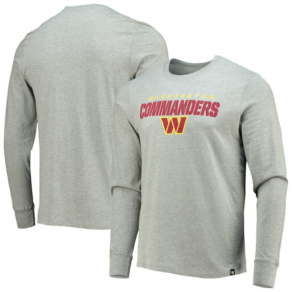 Washington Commanders '47 Traction Super Rival Long Sleeve T-Shirt Heathered Gray - 47 brand