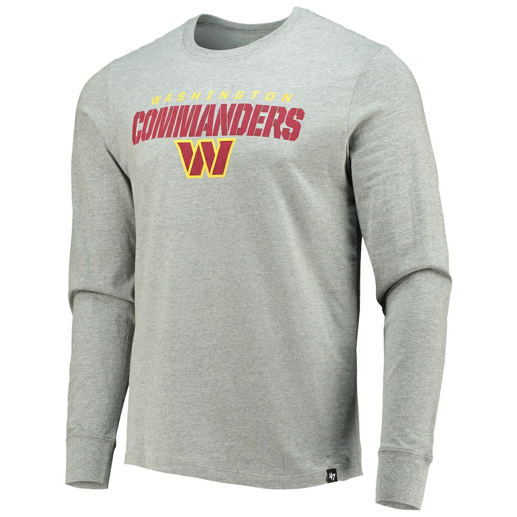 Washington Commanders '47 Traction Super Rival Long Sleeve T-Shirt Heathered Gray - 47 brand