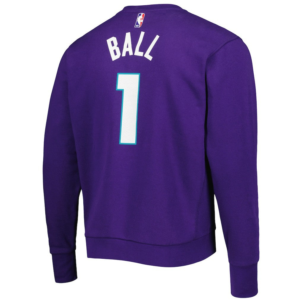 NBA - LaMelo Ball Charlotte Hornets Jordan Brand Statement Name & Number Pullover Sweatshirt - Purple