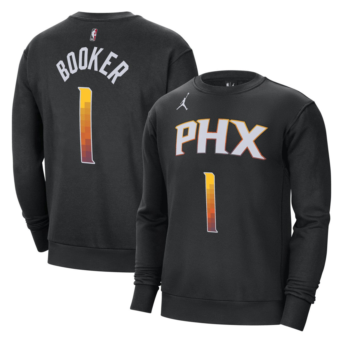 NBA - Devin Booker Phoenix Suns Jordan Brand Statement Name & Number Pullover Sweatshirt - Black