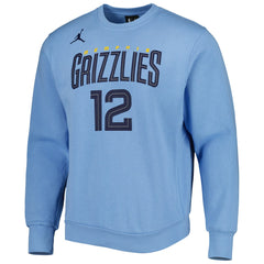 NBA - Ja Morant Memphis Grizzlies Jordan Brand Statement Name & Number Pullover Sweatshirt - Light Blue