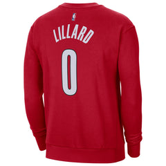 NBA - Damian Lillard Portland Trail Blazers Jordan Brand Statement Name & Number Pullover Sweatshirt - Red