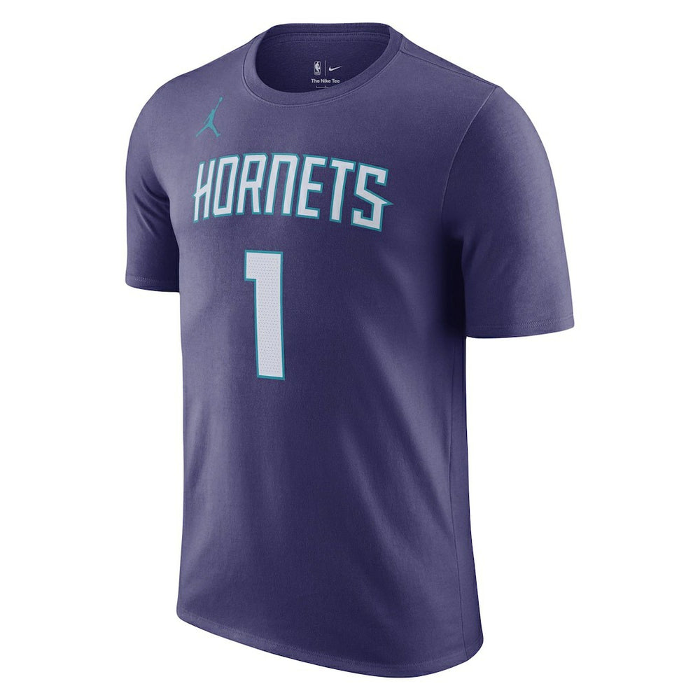 NBA - LaMelo Ball Charlotte Hornets Jordan Brand 2022/23 Statement Edition Name & Number T-Shirt - Purple