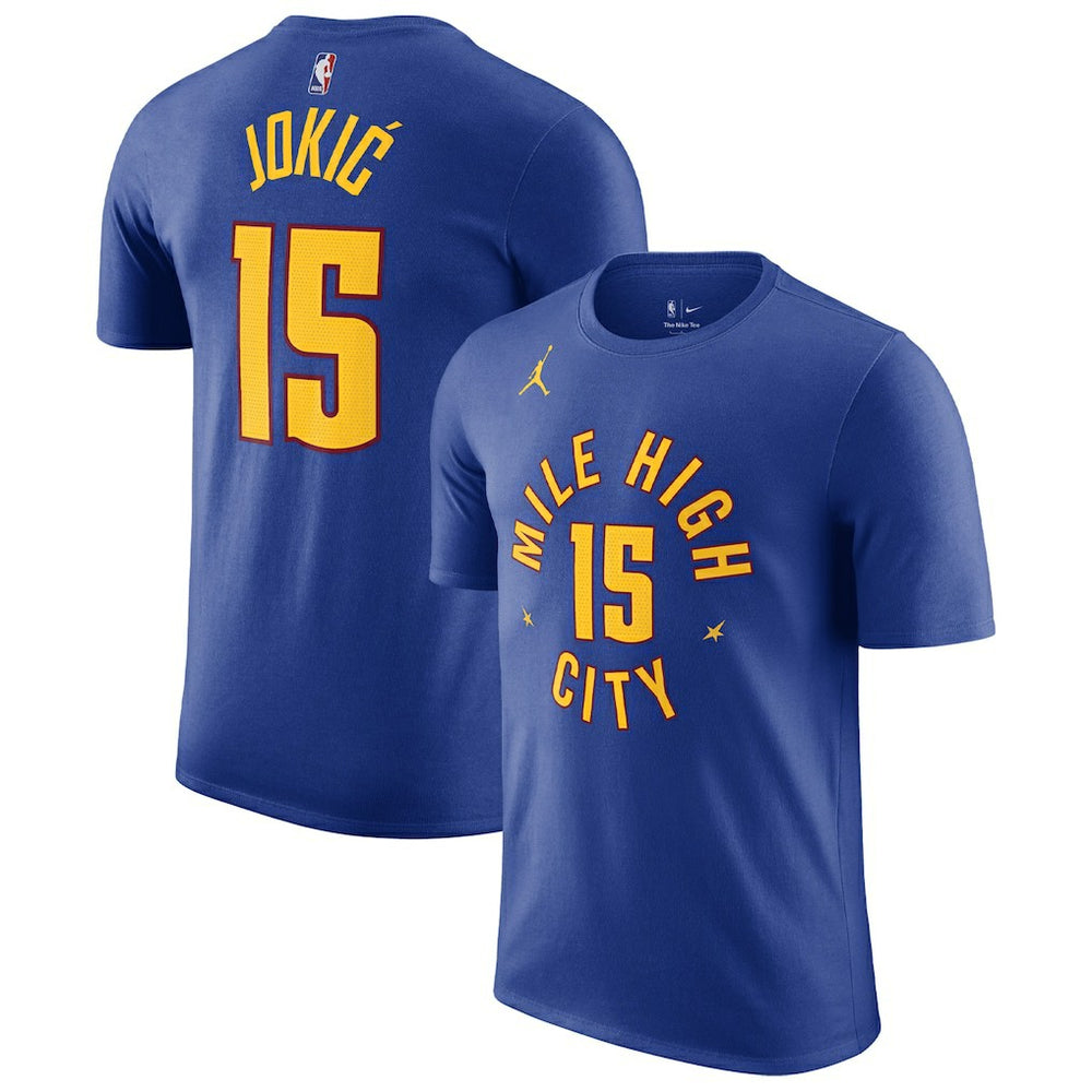 NBA - Nikola Jokic Denver Nuggets Jordan Brand 2022/23 Statement Edition Name & Number T-Shirt - Blue