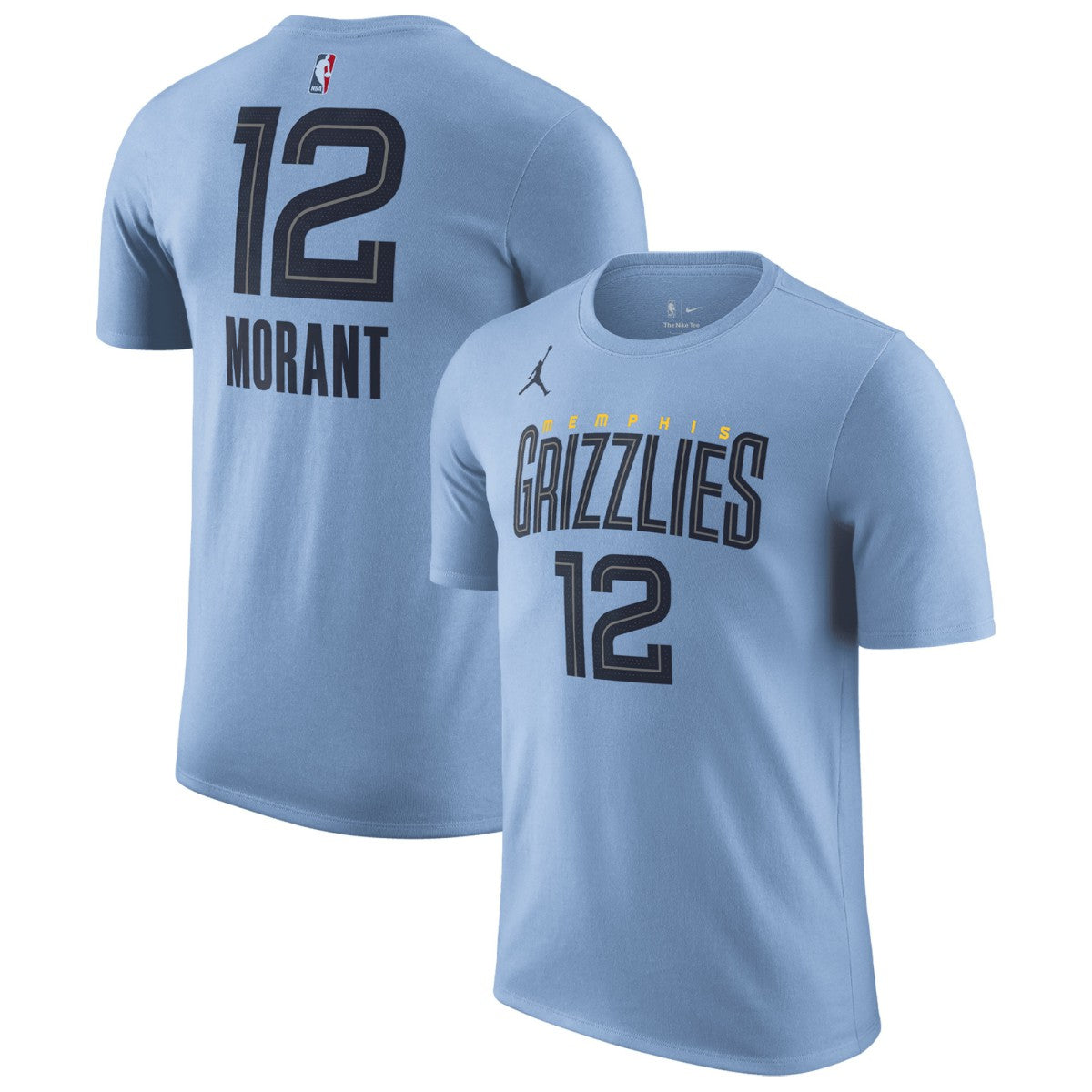 NBA - Ja Morant Memphis Grizzlies Jordan Brand 2022/23 Statement Edition Name & Number T-Shirt - Light Blue