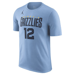 NBA - Ja Morant Memphis Grizzlies Jordan Brand 2022/23 Statement Edition Name & Number T-Shirt - Light Blue