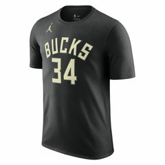 NBA - Giannis Antetokounmpo Milwaukee Bucks Jordan Brand 2022/23 Statement Edition Name & Number T-Shirt - Black