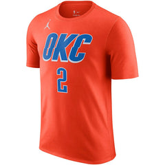 NBA - Shai Gilgeous-Alexander Oklahoma City Thunder Jordan Brand 2022/23 Statement Edition Name & Number T-Shirt - Orange
