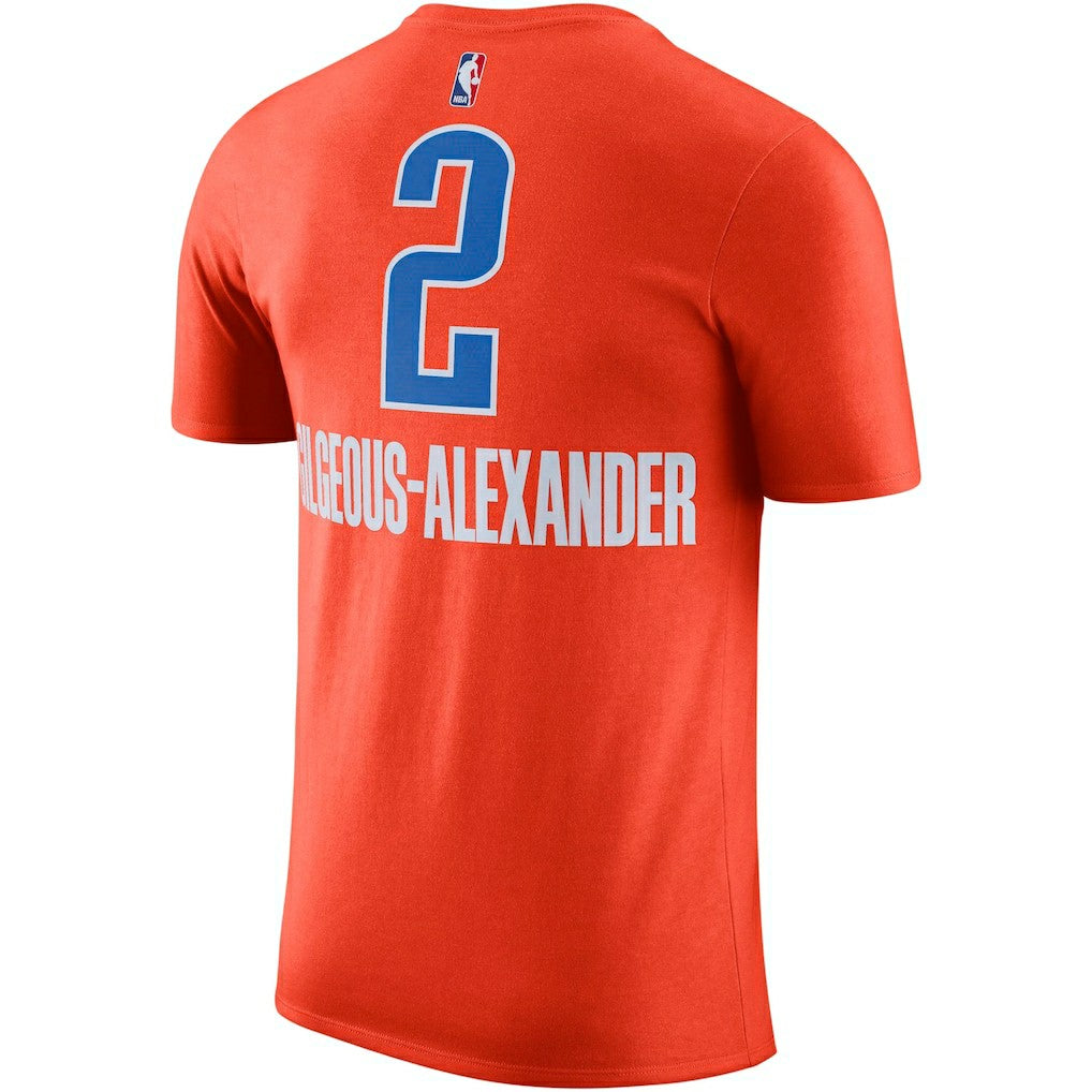 NBA - Shai Gilgeous-Alexander Oklahoma City Thunder Jordan Brand 2022/23 Statement Edition Name & Number T-Shirt - Orange
