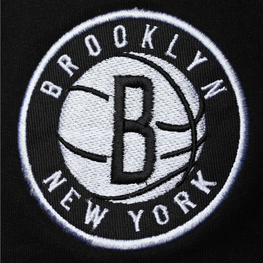 NBA - Brooklyn Nets Big & Tall Contrast Stitch Knit Shorts - Black/White