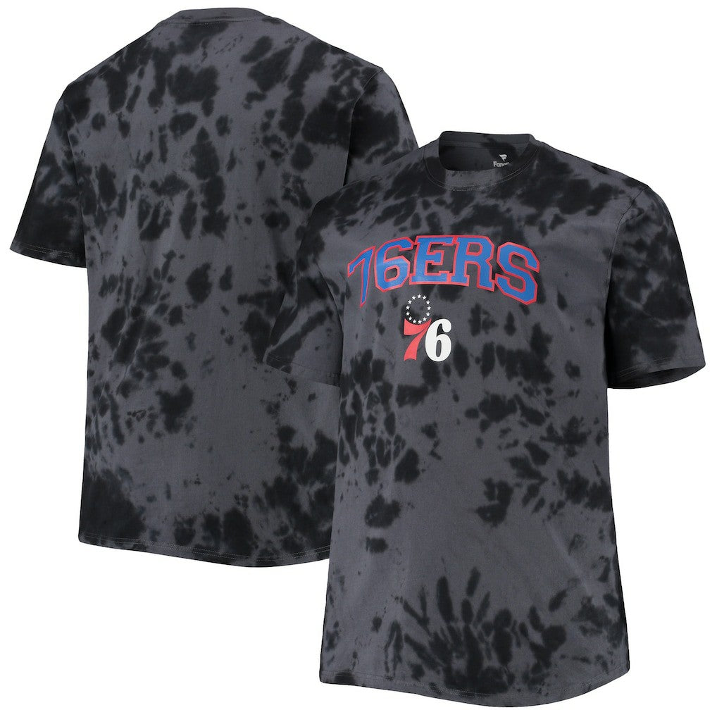 NBA - Philadelphia 76ers Big & Tall Marble Dye Tonal Performance T-Shirt - Black