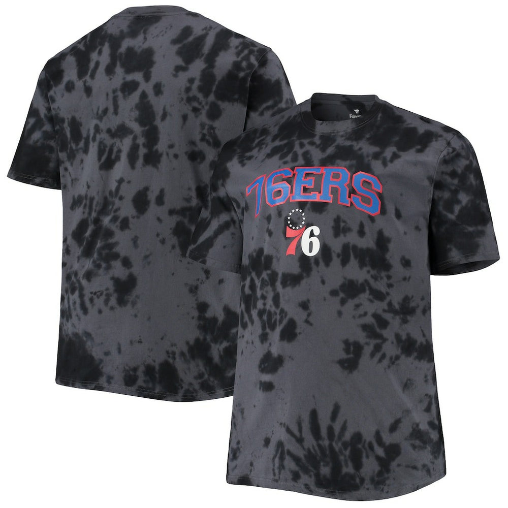 NBA - Philadelphia 76ers Big & Tall Marble Dye Tonal Performance T-Shirt - Black