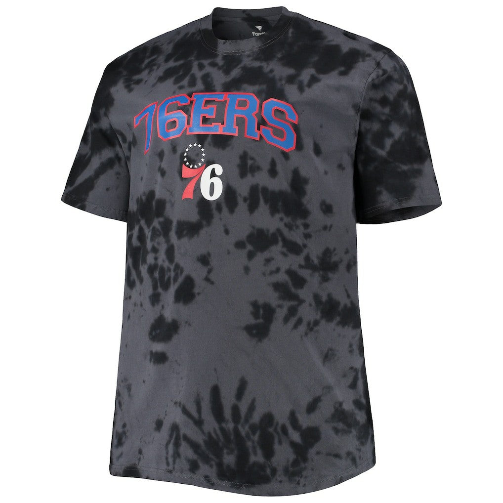 NBA - Philadelphia 76ers Big & Tall Marble Dye Tonal Performance T-Shirt - Black