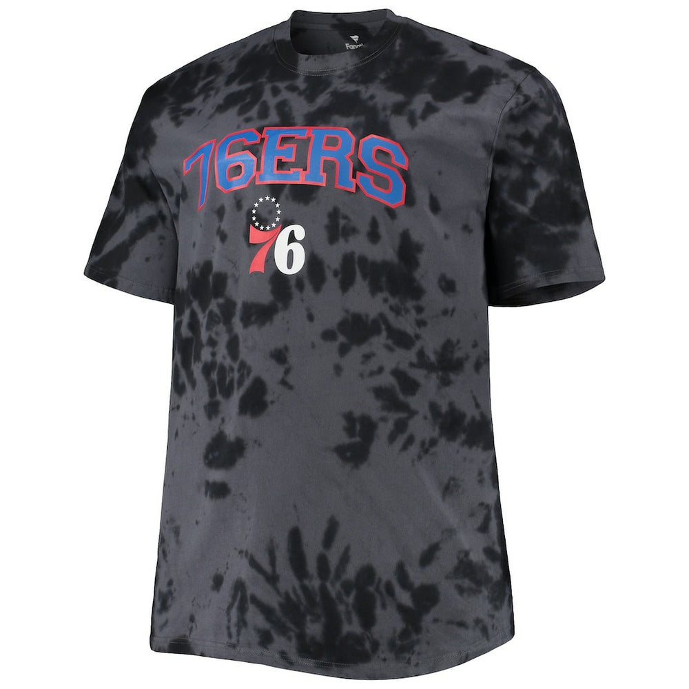 NBA - Philadelphia 76ers Big & Tall Marble Dye Tonal Performance T-Shirt - Black