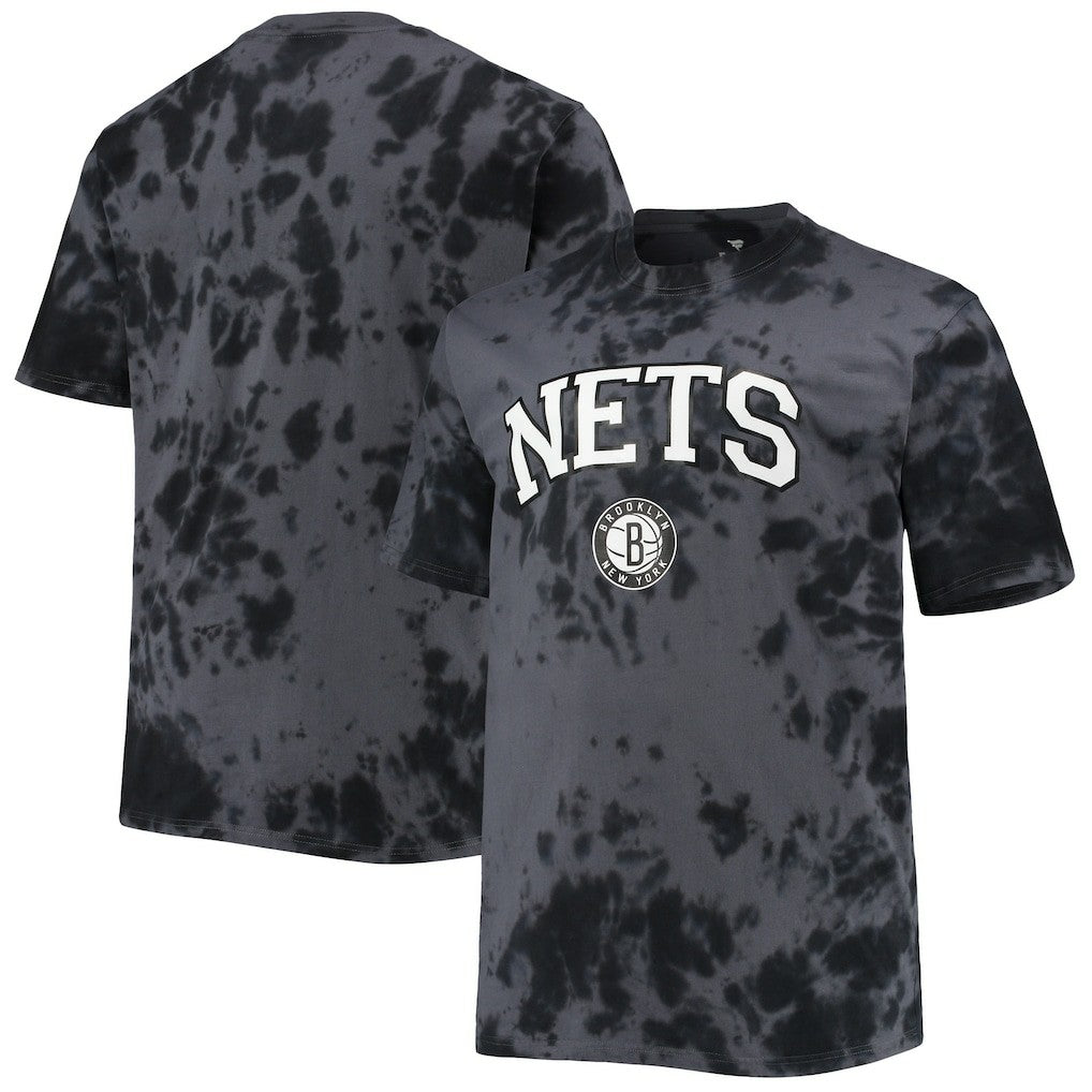 NBA - Brooklyn Nets Big & Tall Marble Dye Tonal Performance T-Shirt - Black