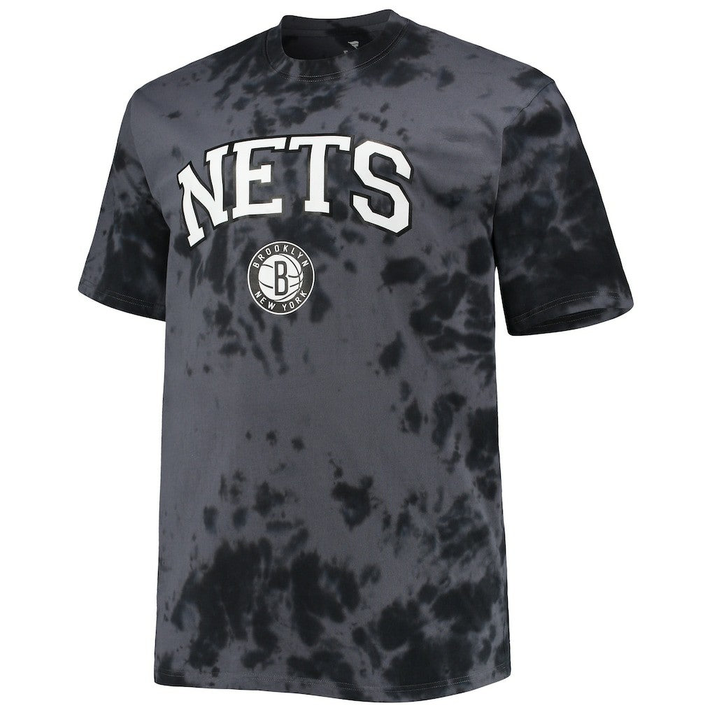 NBA - Brooklyn Nets Big & Tall Marble Dye Tonal Performance T-Shirt - Black
