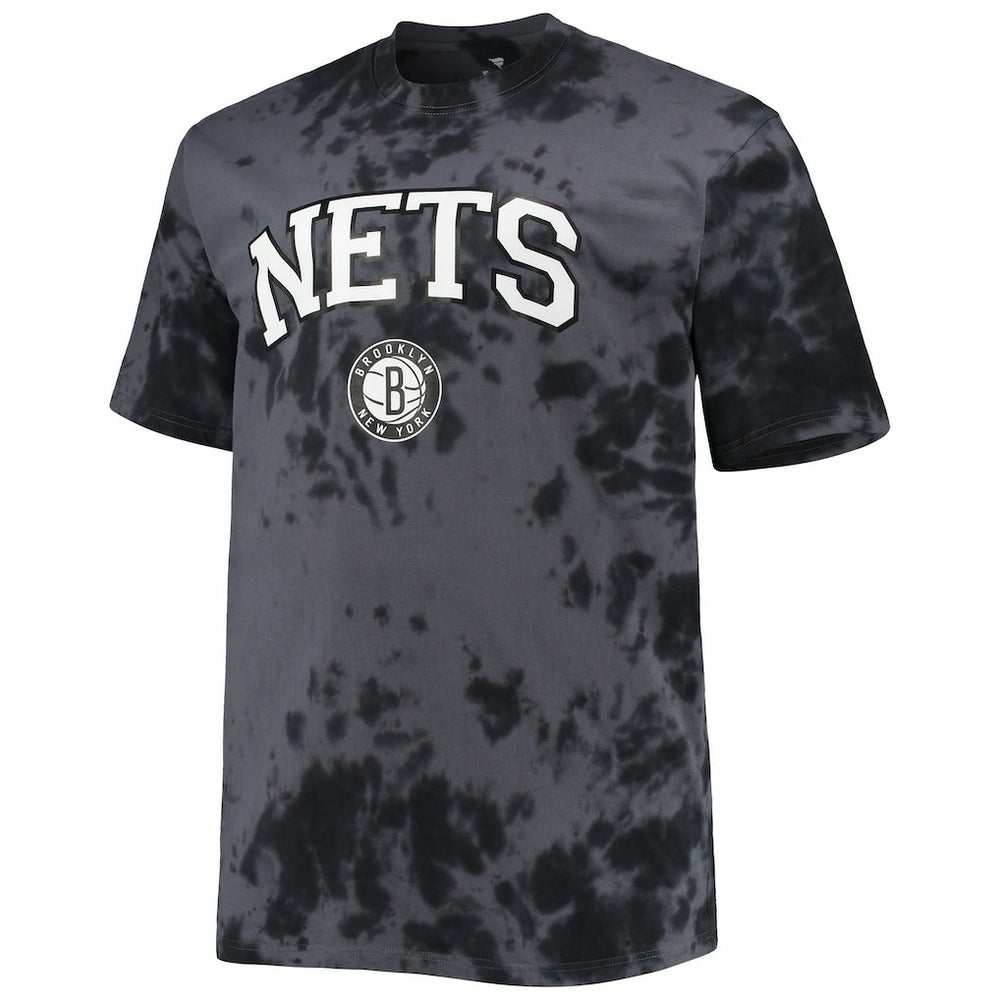 NBA - Brooklyn Nets Big & Tall Marble Dye Tonal Performance T-Shirt - Black