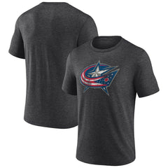 Columbus Blue Jackets - Wraparound Tri-Blend T-Shirt Charcoal