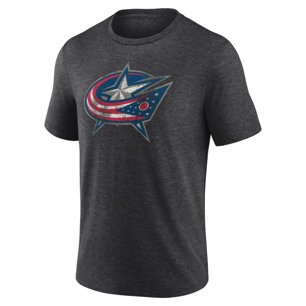 Columbus Blue Jackets - Wraparound Tri-Blend T-Shirt Charcoal