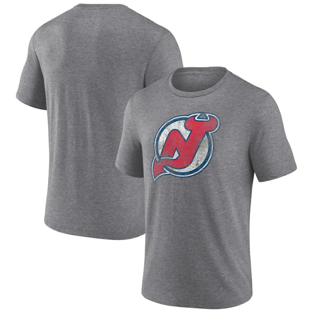 New Jersey Devils - Wraparound Tri-Blend T-Shirt Heather Gray