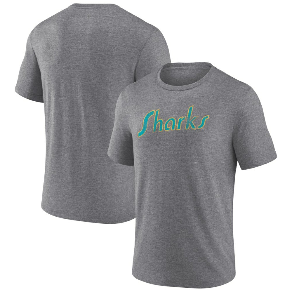 San Jose Sharks - Wraparound Tri-Blend T-Shirt Heather Gray