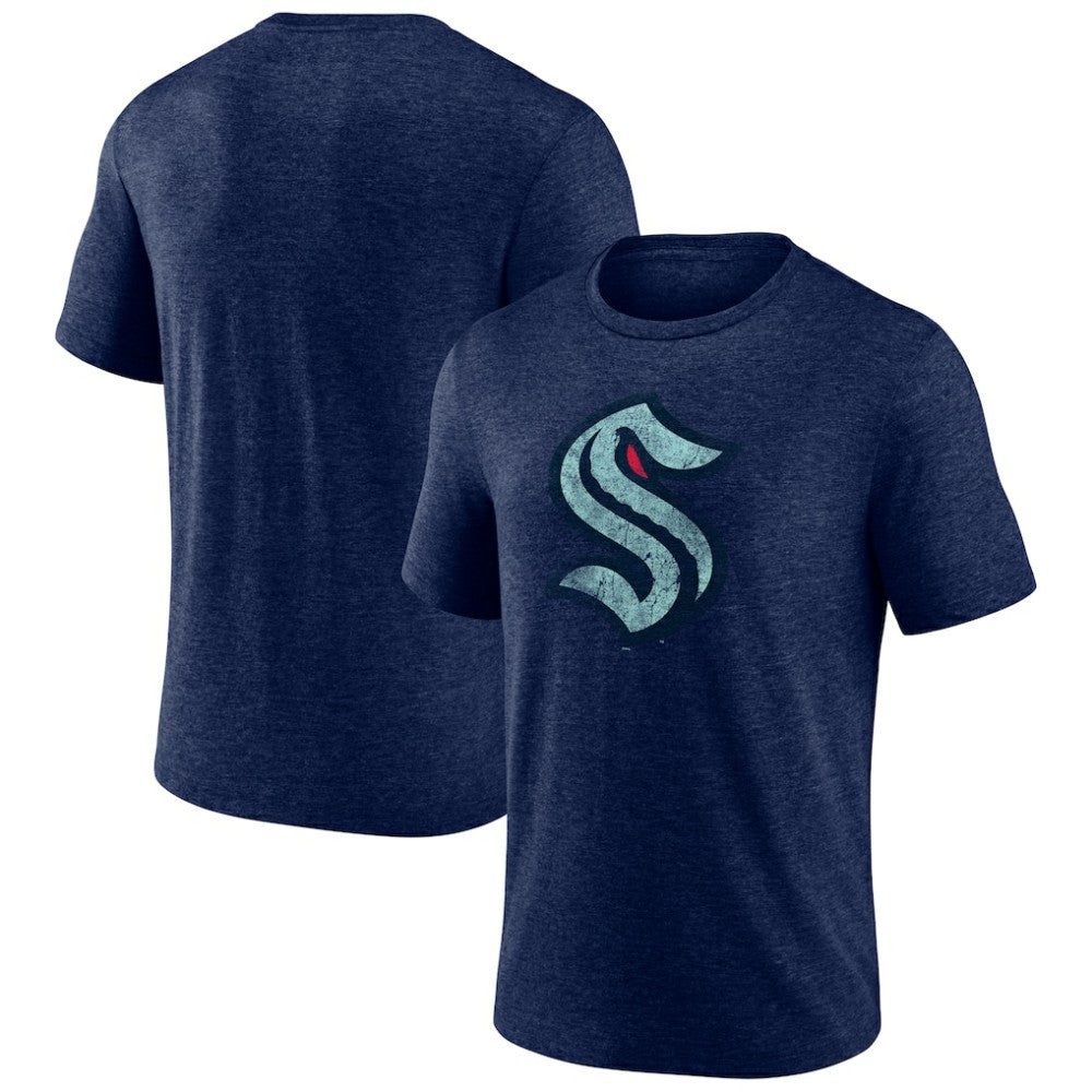 Seattle Kraken Wraparound Tri-Blend T-Shirt Deep Sea Blue