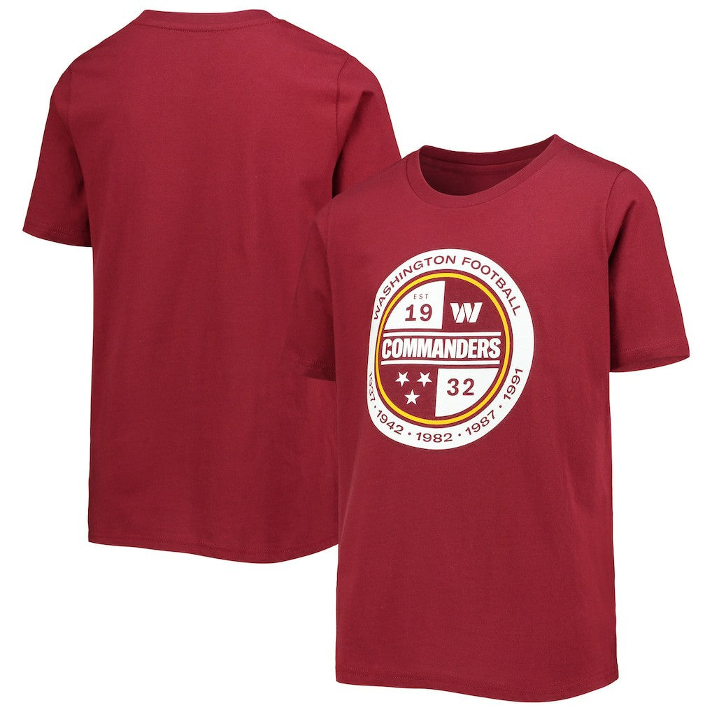 Washington Commanders Youth Secondary Logo T-Shirt Burgundy - NFL