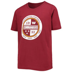 Washington Commanders Youth Secondary Logo T-Shirt Burgundy - NFL