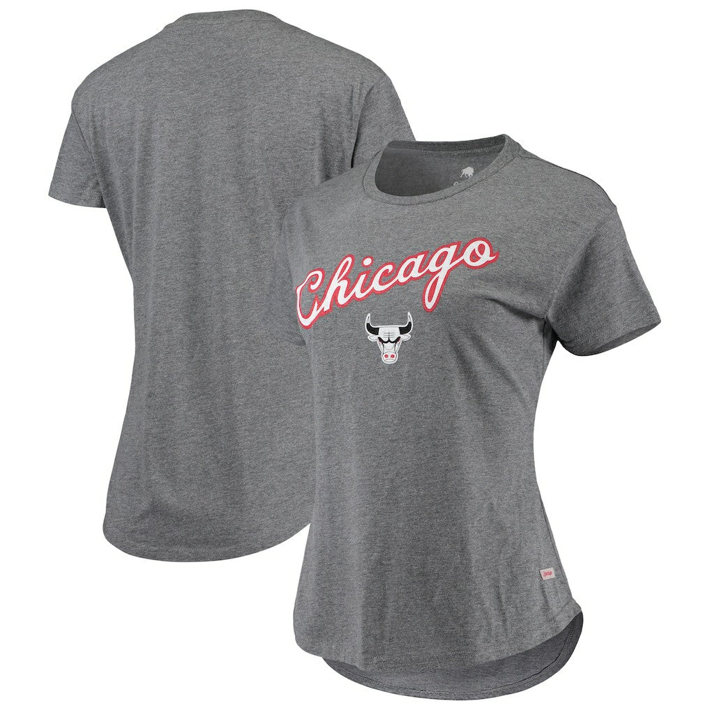 NBA - Chicago Bulls Sportiqe Women's City Edition Phoebe Tri-Blend T-Shirt - Heathered Gray