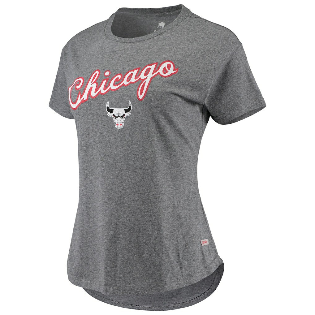 NBA - Chicago Bulls Sportiqe Women's City Edition Phoebe Tri-Blend T-Shirt - Heathered Gray