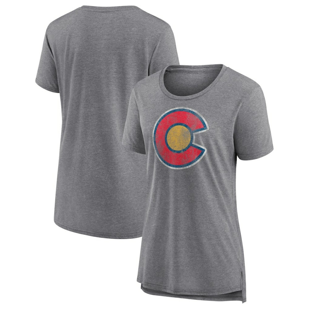 Colorado Avalanche - Women's Slow Whistle Tri-Blend T-Shirt Gray