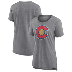 Colorado Avalanche - Women's Slow Whistle Tri-Blend T-Shirt Gray