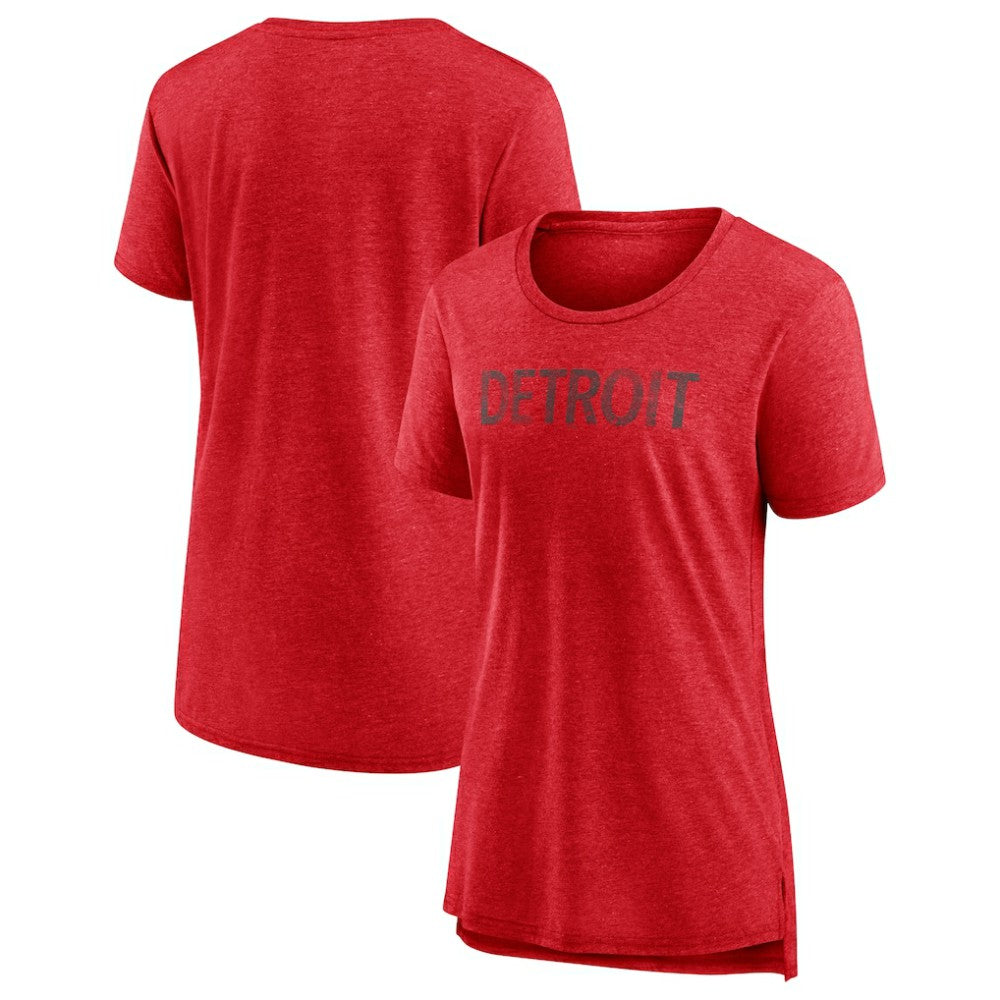 Detroit Red Wings - Women's Slow Whistle Tri-Blend T-Shirt Red
