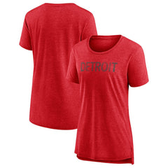 Detroit Red Wings - Women's Slow Whistle Tri-Blend T-Shirt Red