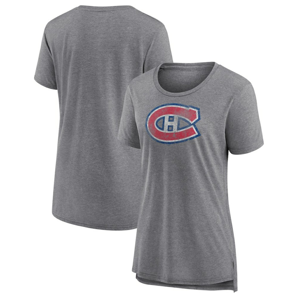 Montreal Canadiens - Women's Slow Whistle Tri-Blend T-Shirt Gray