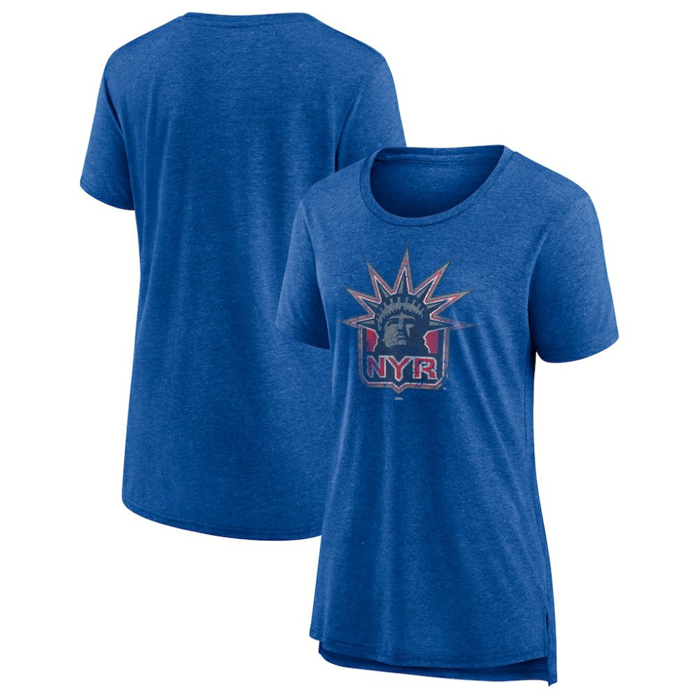 New York Rangers Women's Slow Whistle Tri-Blend T-Shirt Blue