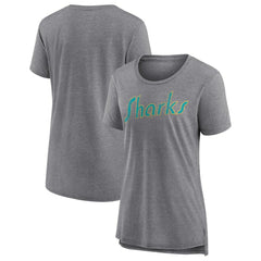 San Jose Sharks - Women's Slow Whistle Tri-Blend T-Shirt Gray