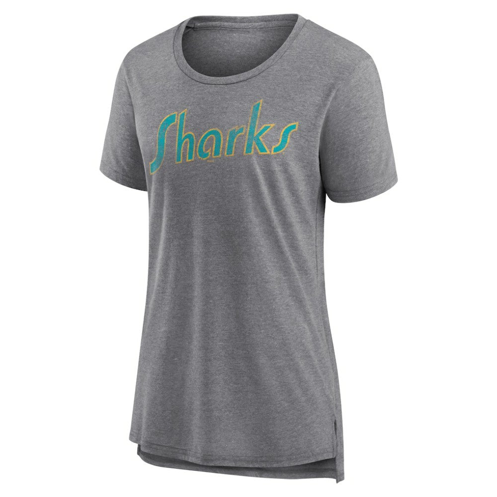 San Jose Sharks - Women's Slow Whistle Tri-Blend T-Shirt Gray