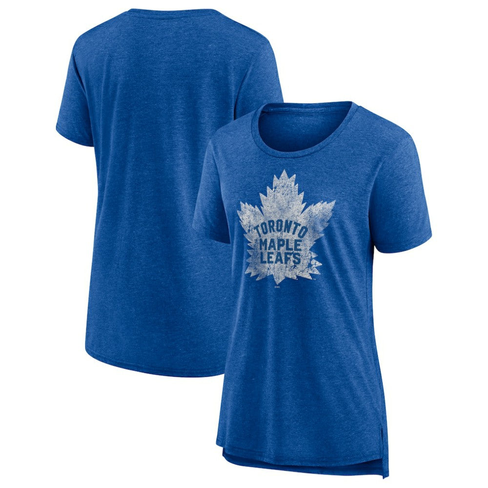 Toronto Maple Leafs - Women's Slow Whistle Tri-Blend T-Shirt Blue
