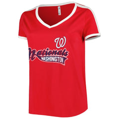 Washington Nationals Soft as a Grape Women's Plus Size V-Neck T-Shirt Near Me