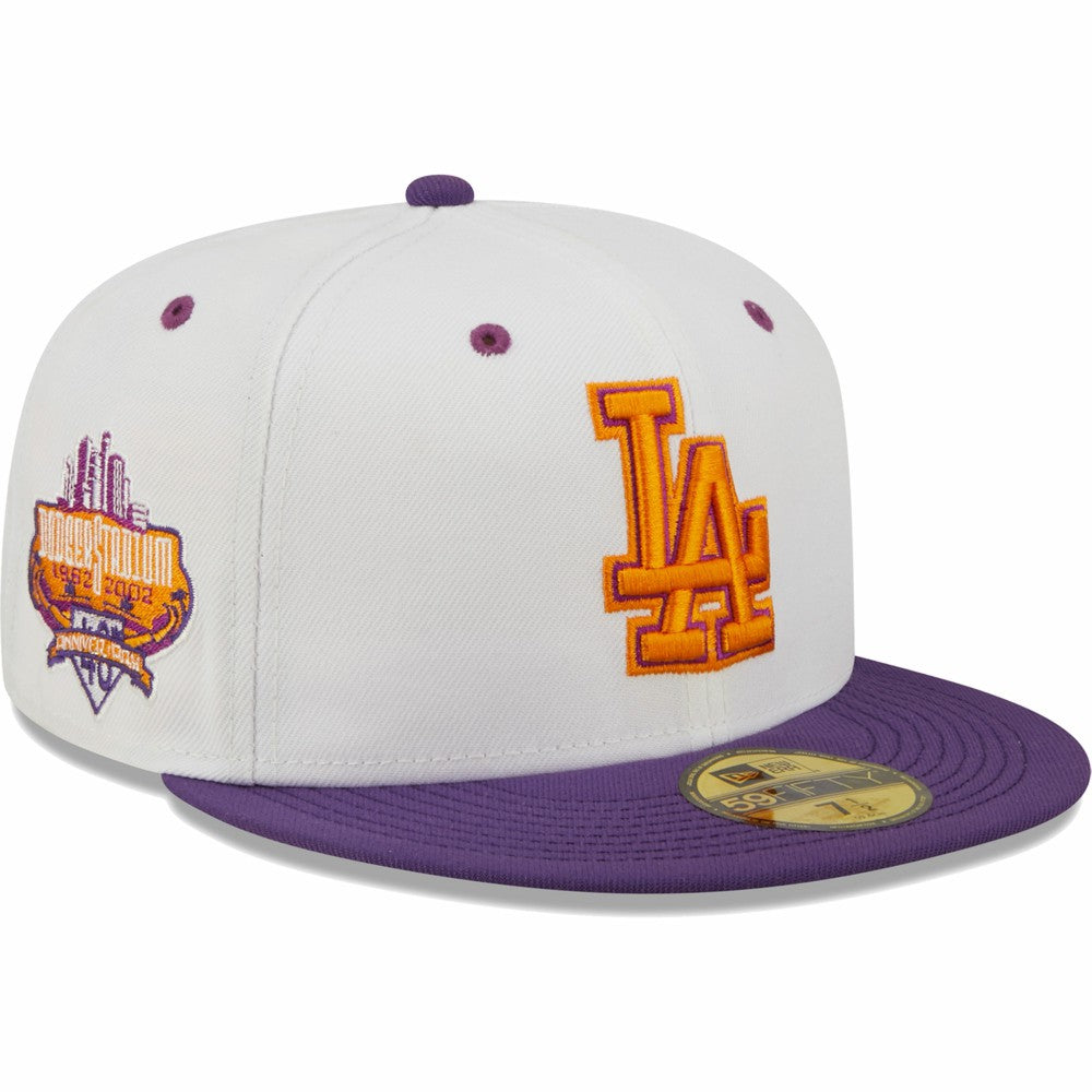 Los Angeles Dodgers New Era 40th Anniversary at Dodger Stadium Grape Lolli 59FIFTY Fitted Hat Lifestyle