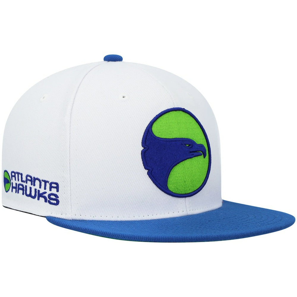 Mitchell & Ness - Atlanta Hawks Hardwood Classics Snapback Hat - White/Royal