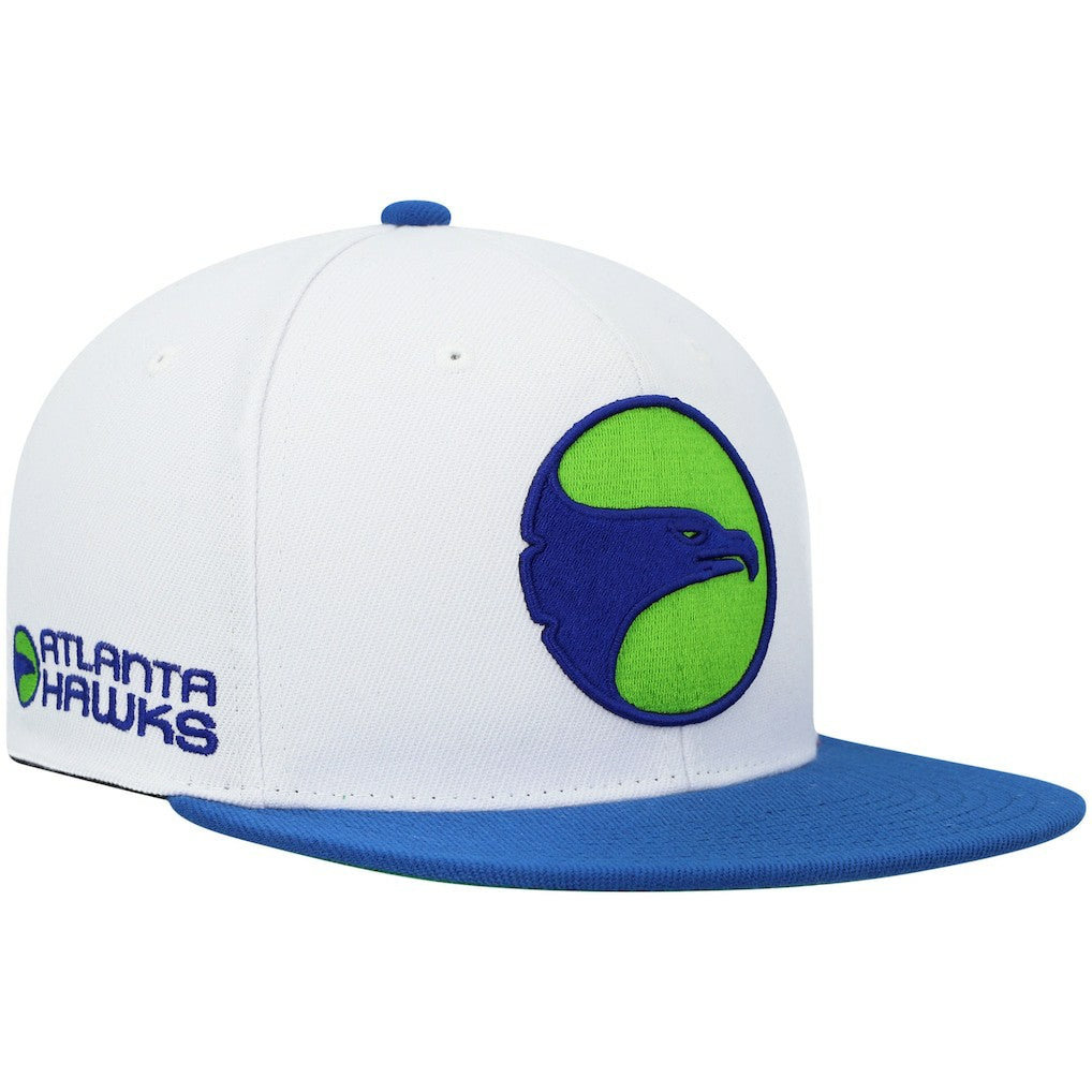Mitchell & Ness - Atlanta Hawks Hardwood Classics Snapback Hat - White/Royal