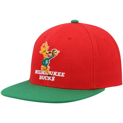 Mitchell & Ness - Milwaukee Bucks Hardwood Classics Snapback Hat - Red/Green