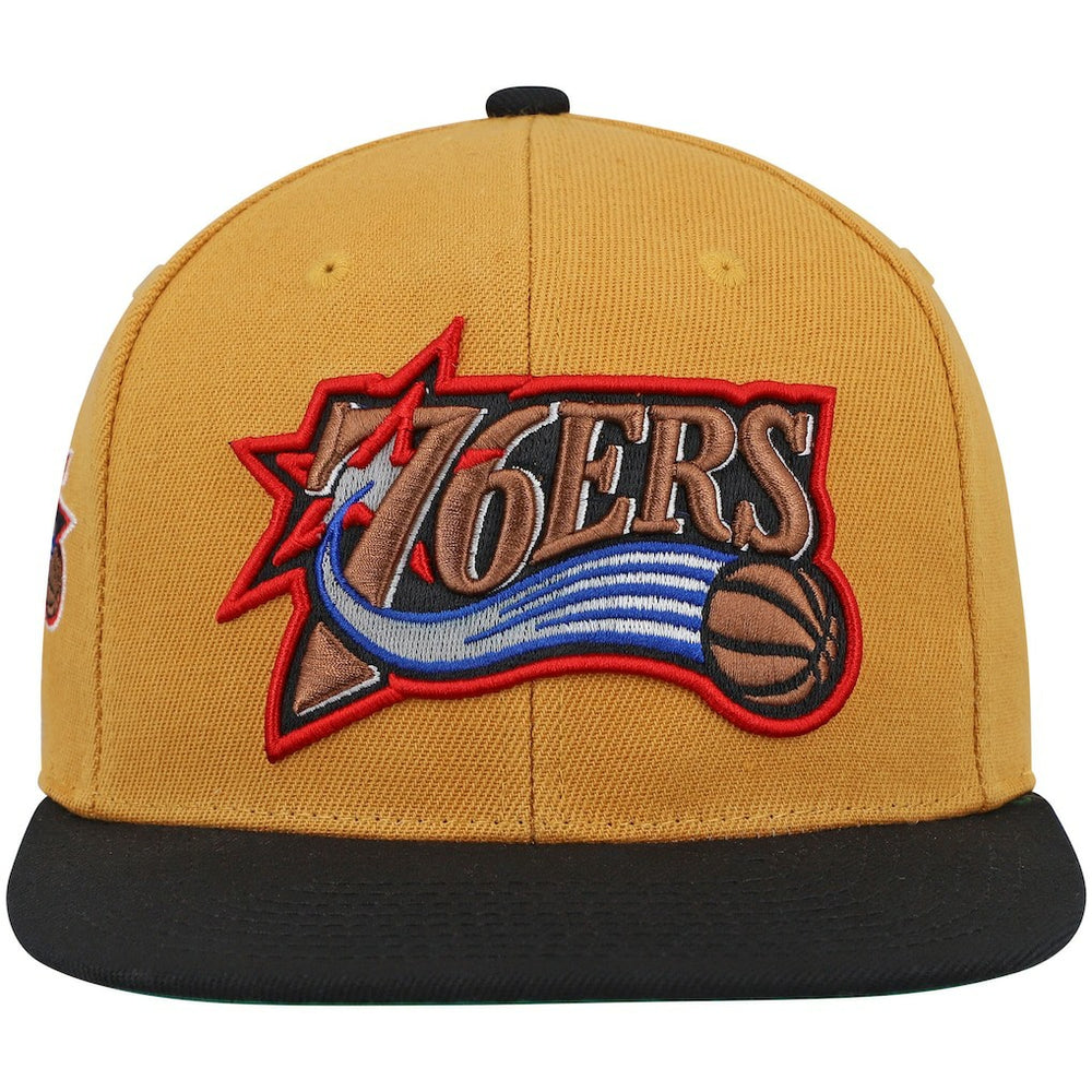 Mitchell & Ness - Philadelphia 76ers Hardwood Classics Snapback Hat - Gold/Black