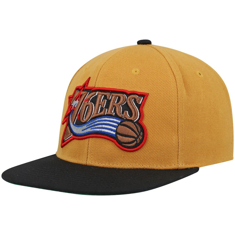 Mitchell & Ness - Philadelphia 76ers Hardwood Classics Snapback Hat - Gold/Black